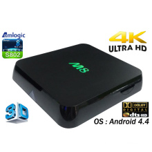 Smart Android TV Box avec Amlogic S802, 2GB, 8GB Quad Core, Dts, Dolby, 4 k M8 vidéo Ott TV Box Internet Google Android 4.4 TV Settop Box avec Bluetooth